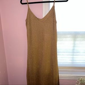 Gold Zara midi dress